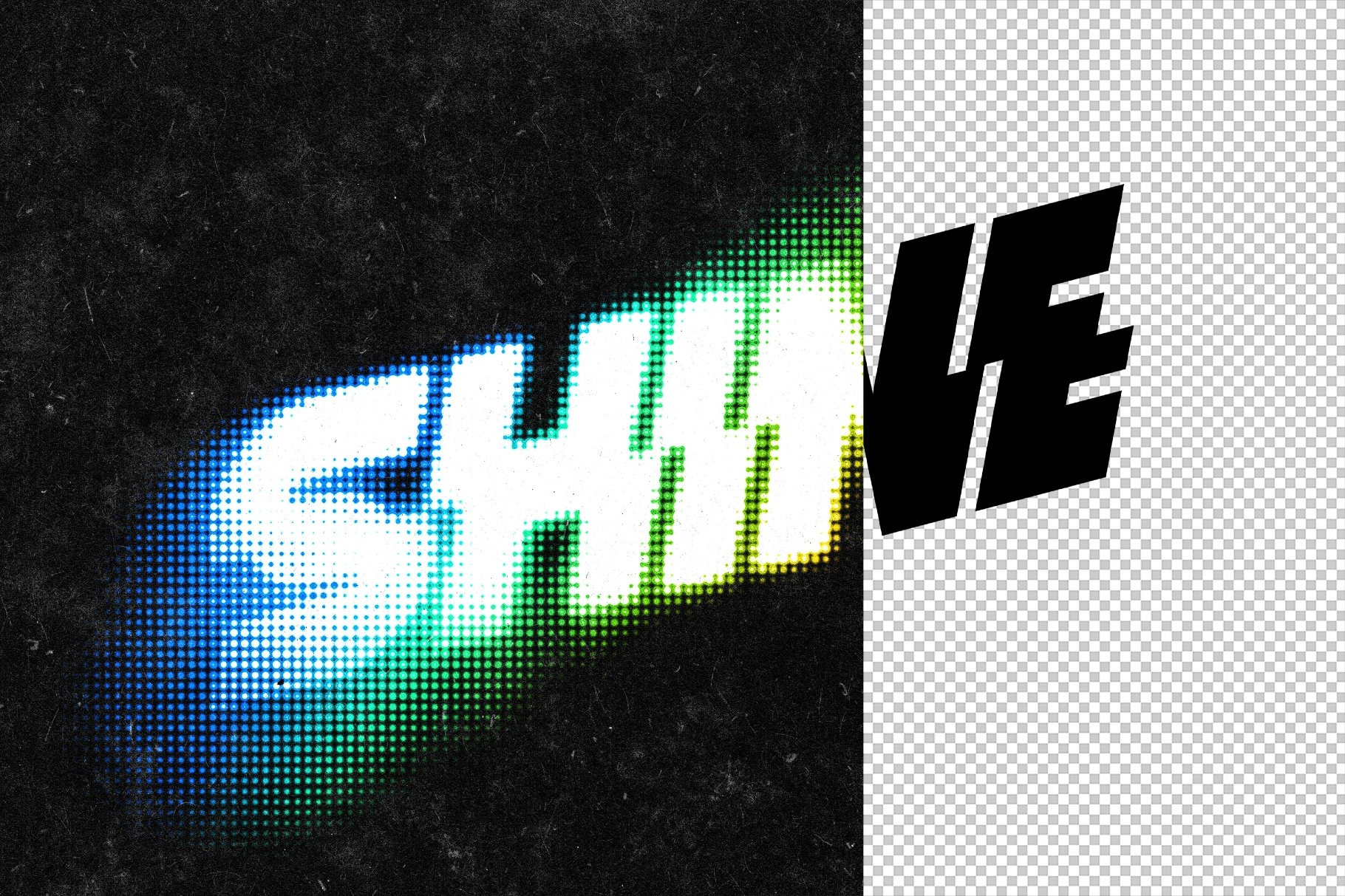 Pixel Blur Glow Text Effect
