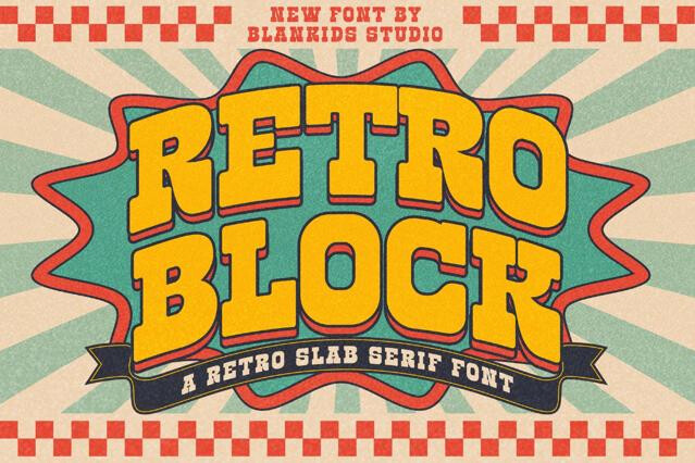 Retro Block a Retro Slab Serif Font