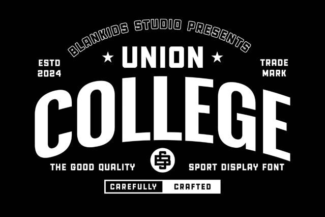 Union College a Sporty Display Font