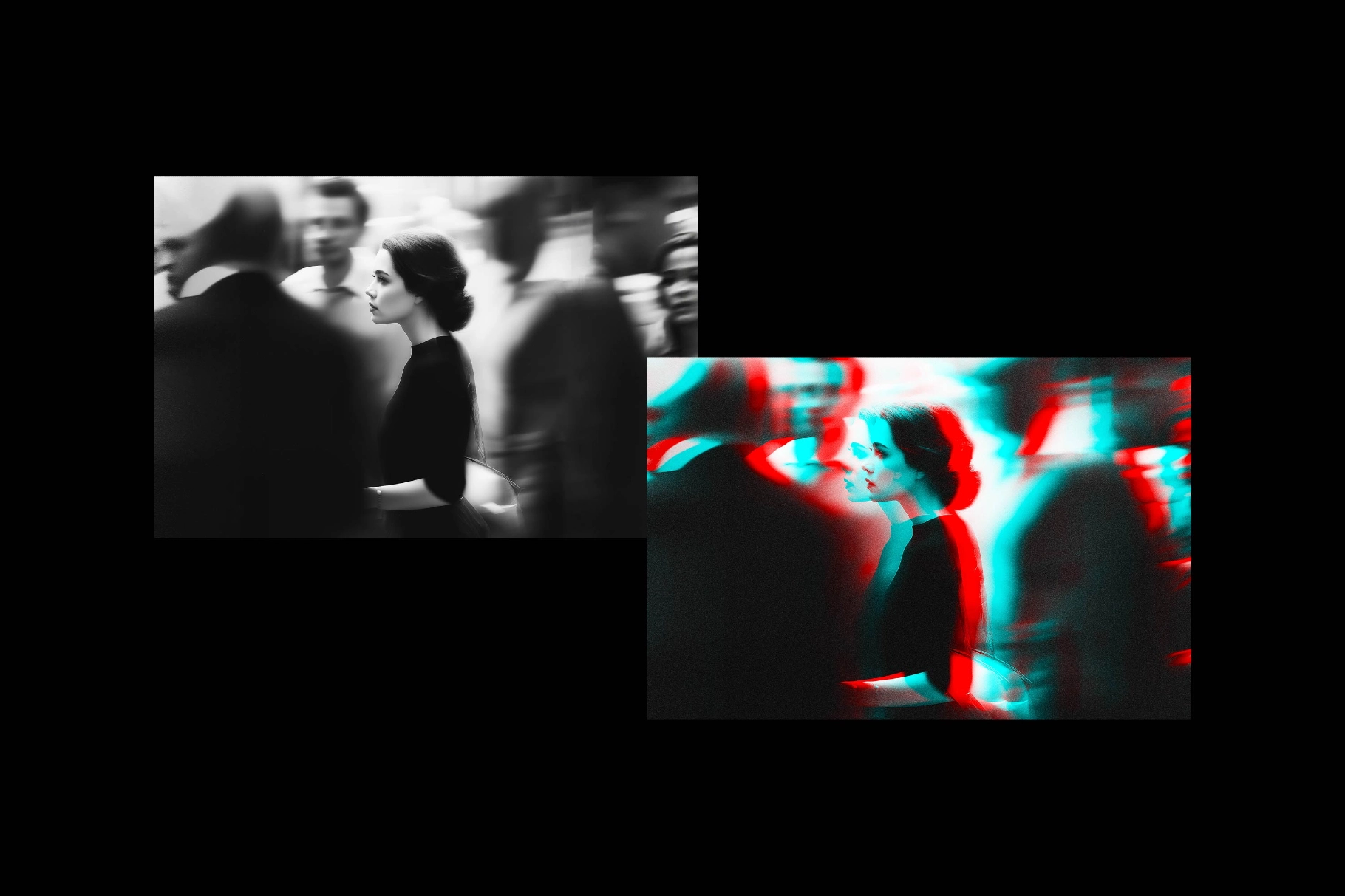 Anaglyph Glitch Photo Effect