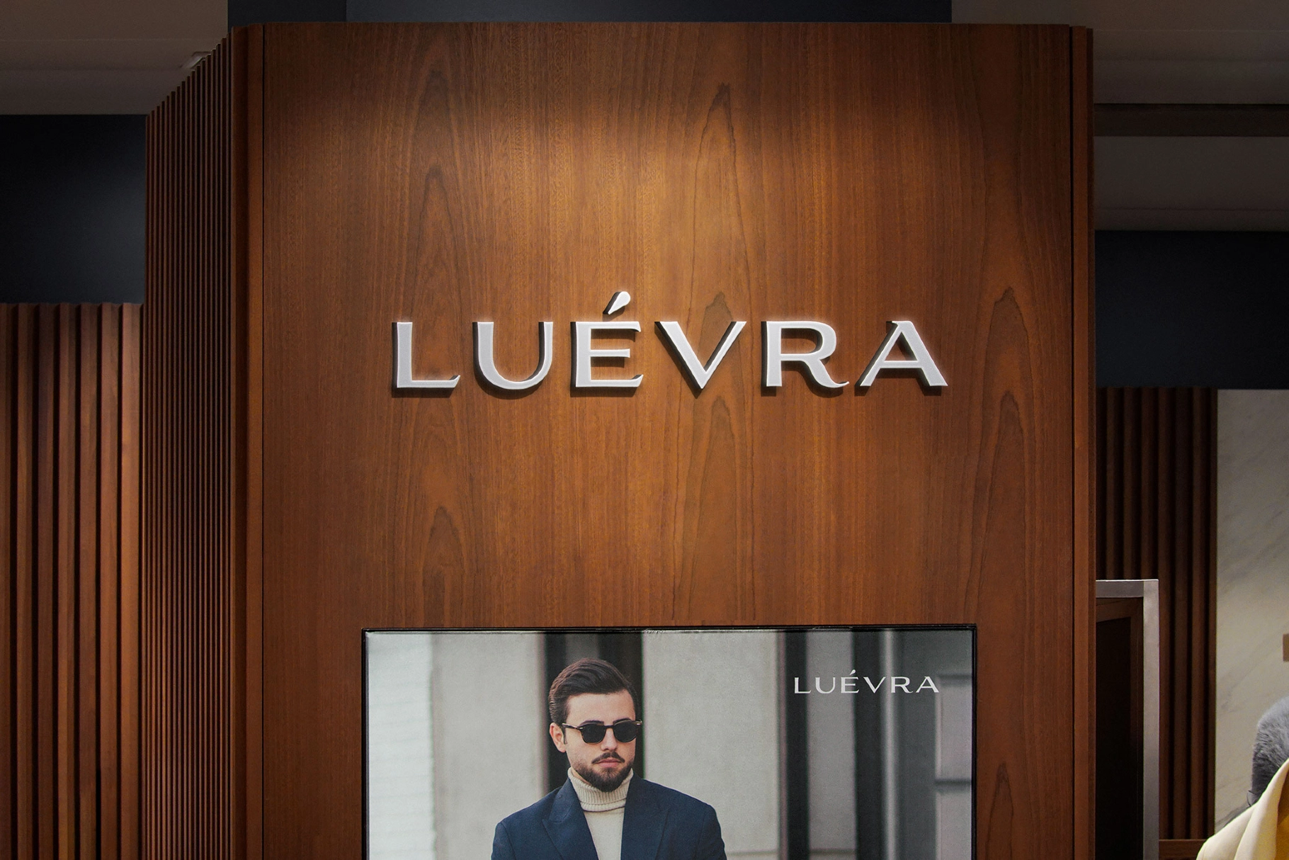 In-Store Wood Wall 3D Signage Mockup