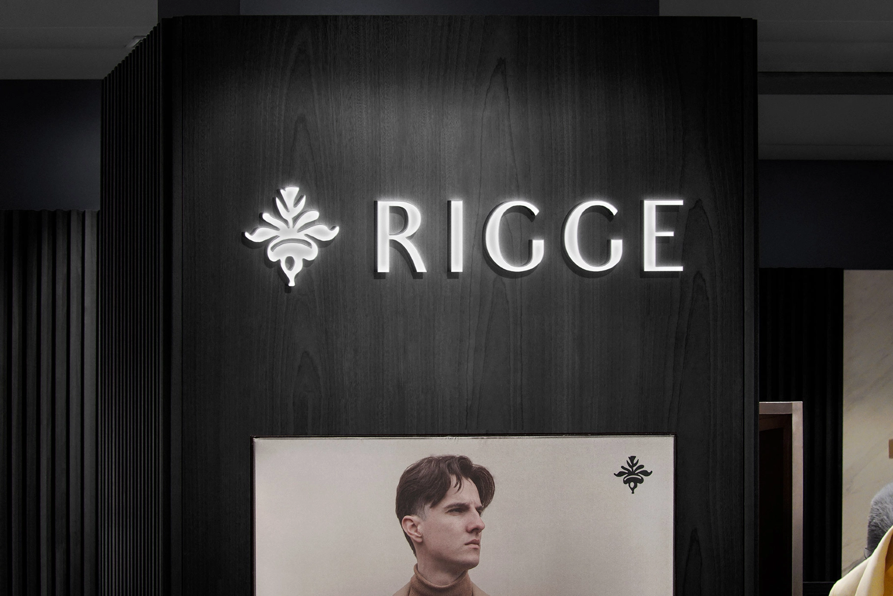 In-Store Wood Wall 3D Signage Mockup