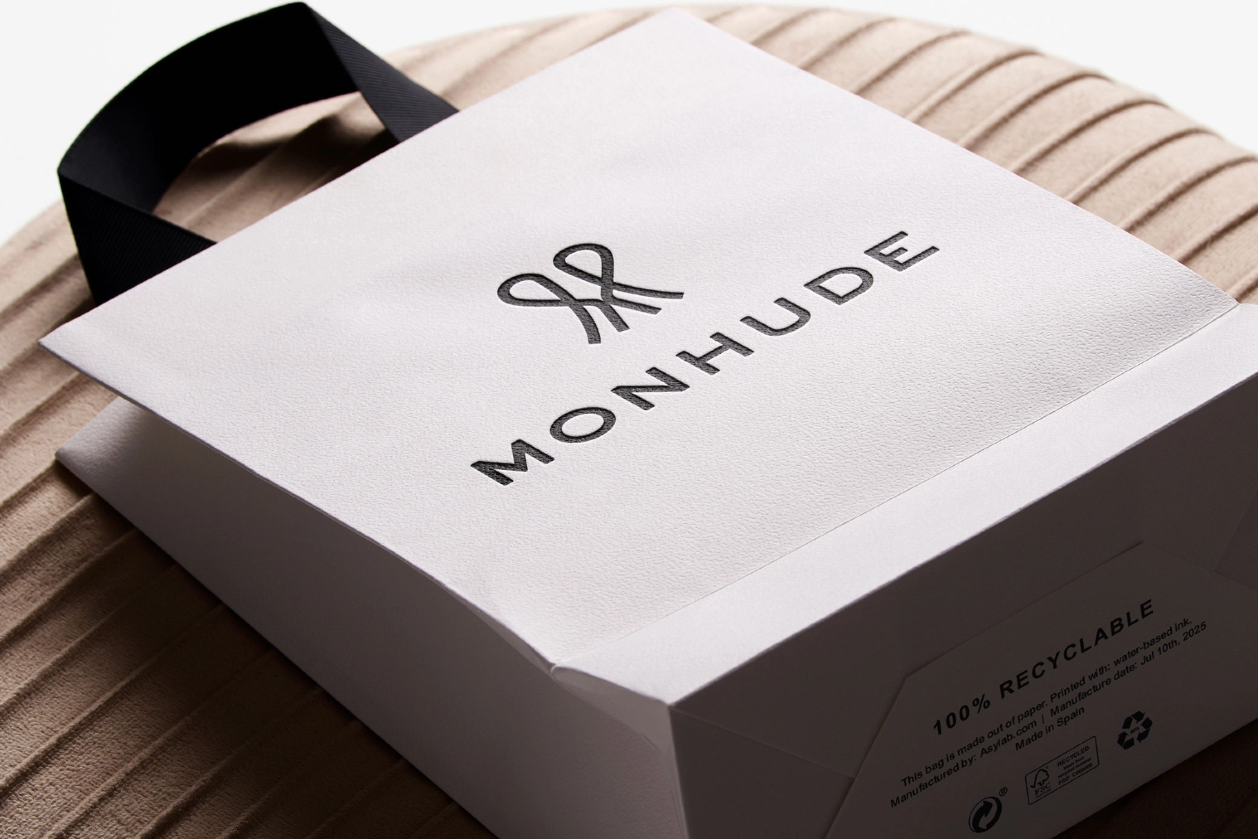 Ribbon-Handle Shopping Bag Mockup
