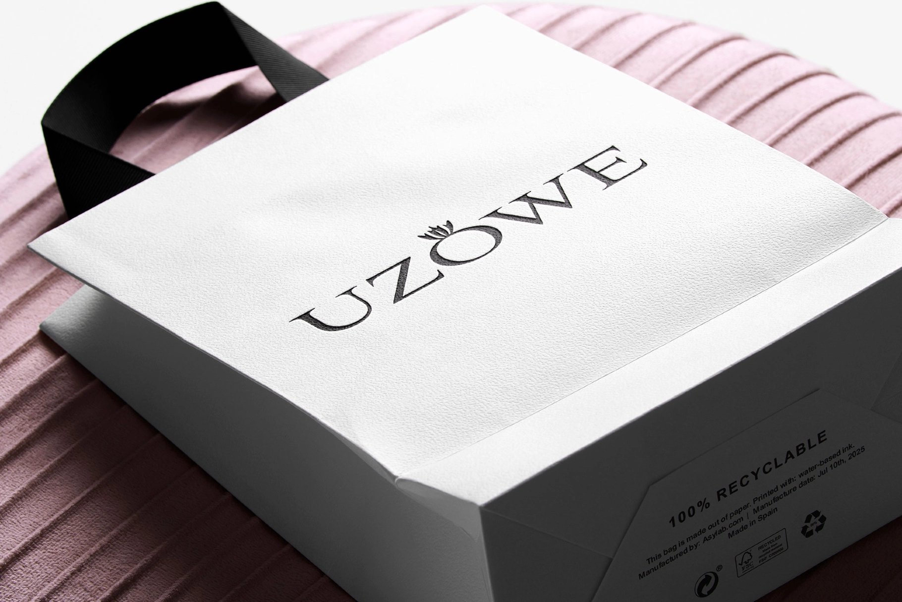 Ribbon-Handle Shopping Bag Mockup