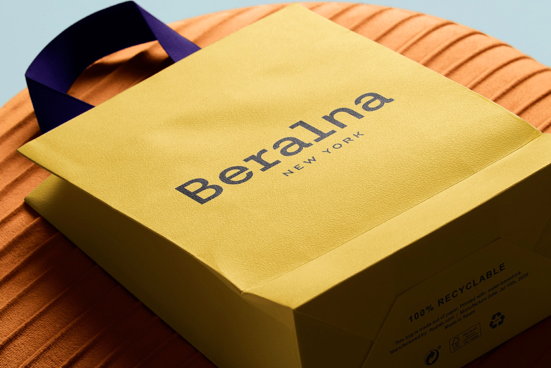 Ribbon-Handle Shopping Bag Mockup