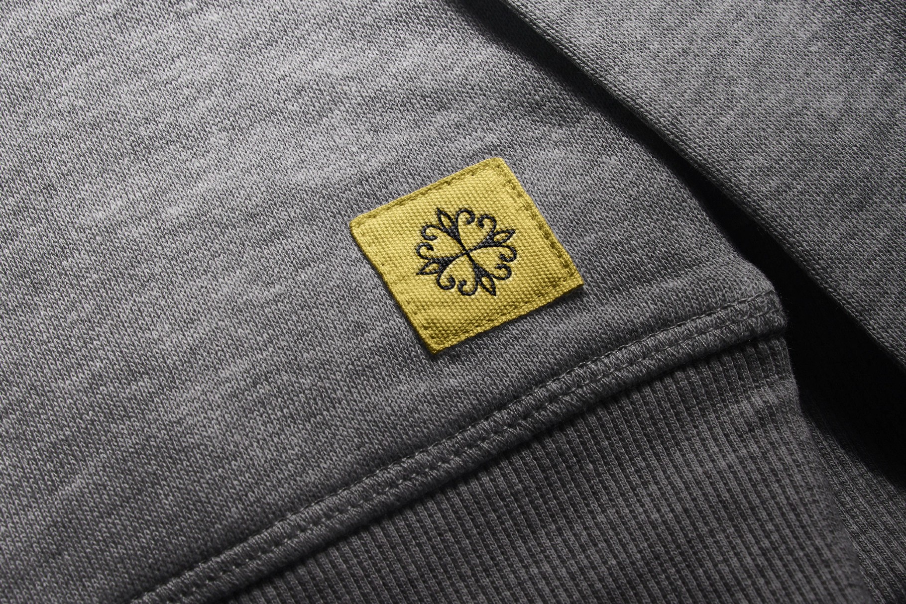 Stitched Fabric Label Mockup Closeup