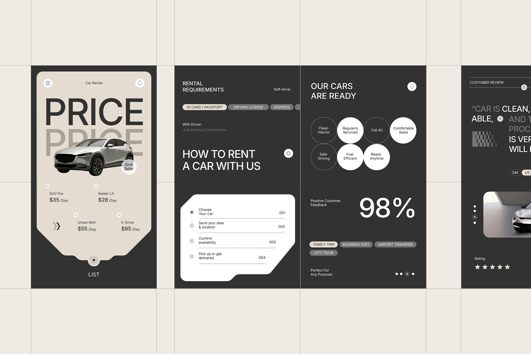 Car Rental Booking Instagram Pack (AI, EPS, PSD)