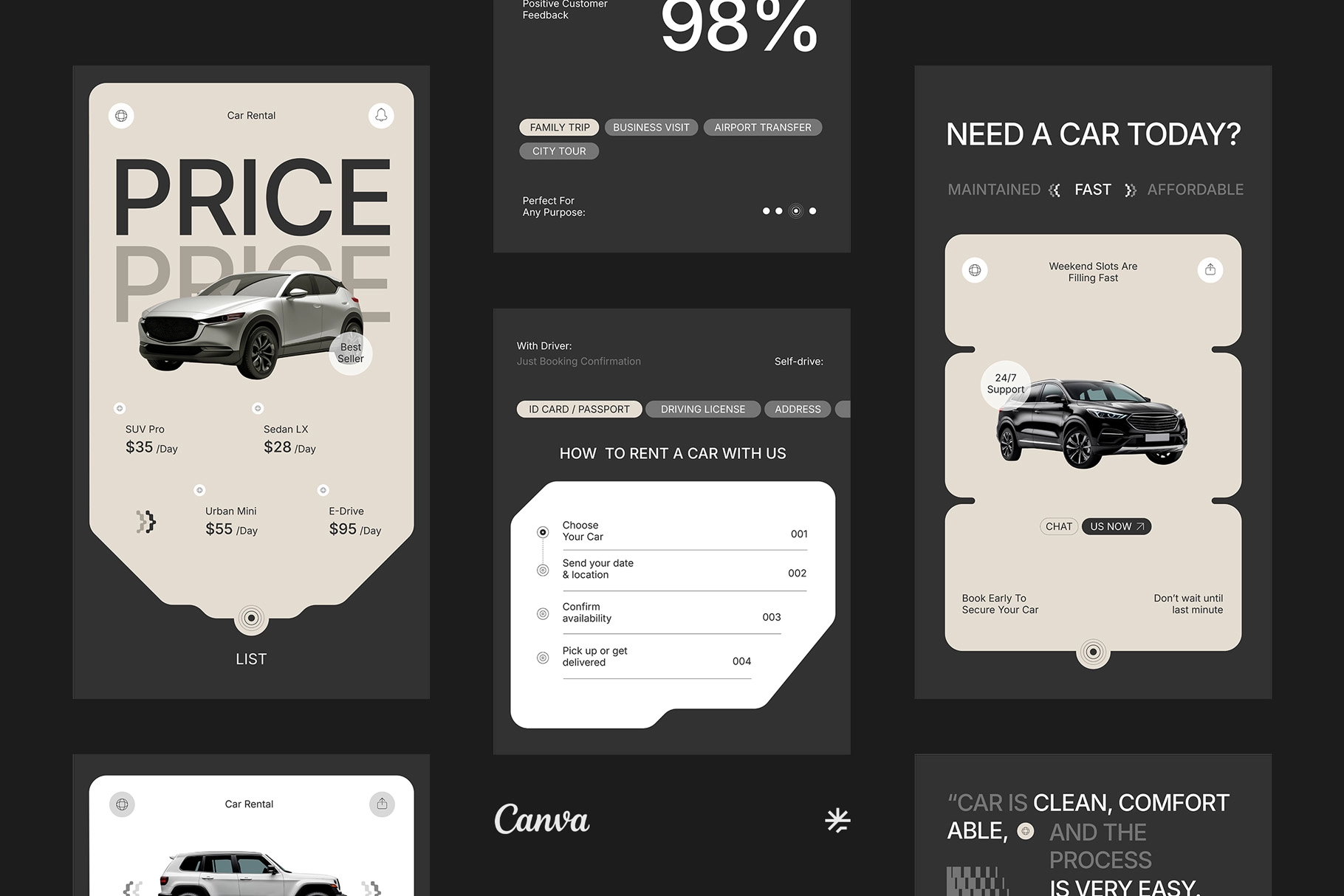 CANVA Car Rental Booking Instagram Template