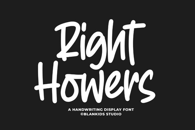 Right Howers - Handwriting Display Font