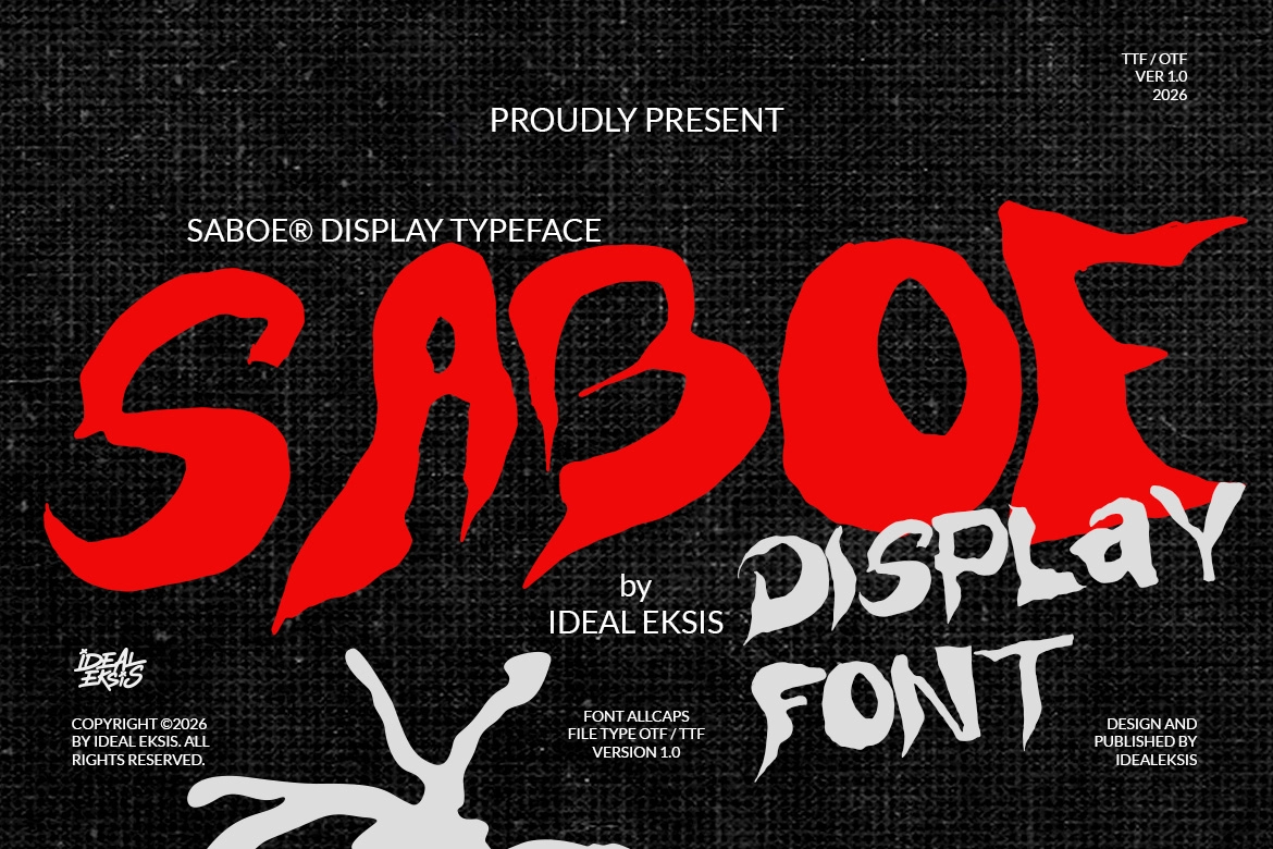 Saboe - Aggressive Grunge Display Font