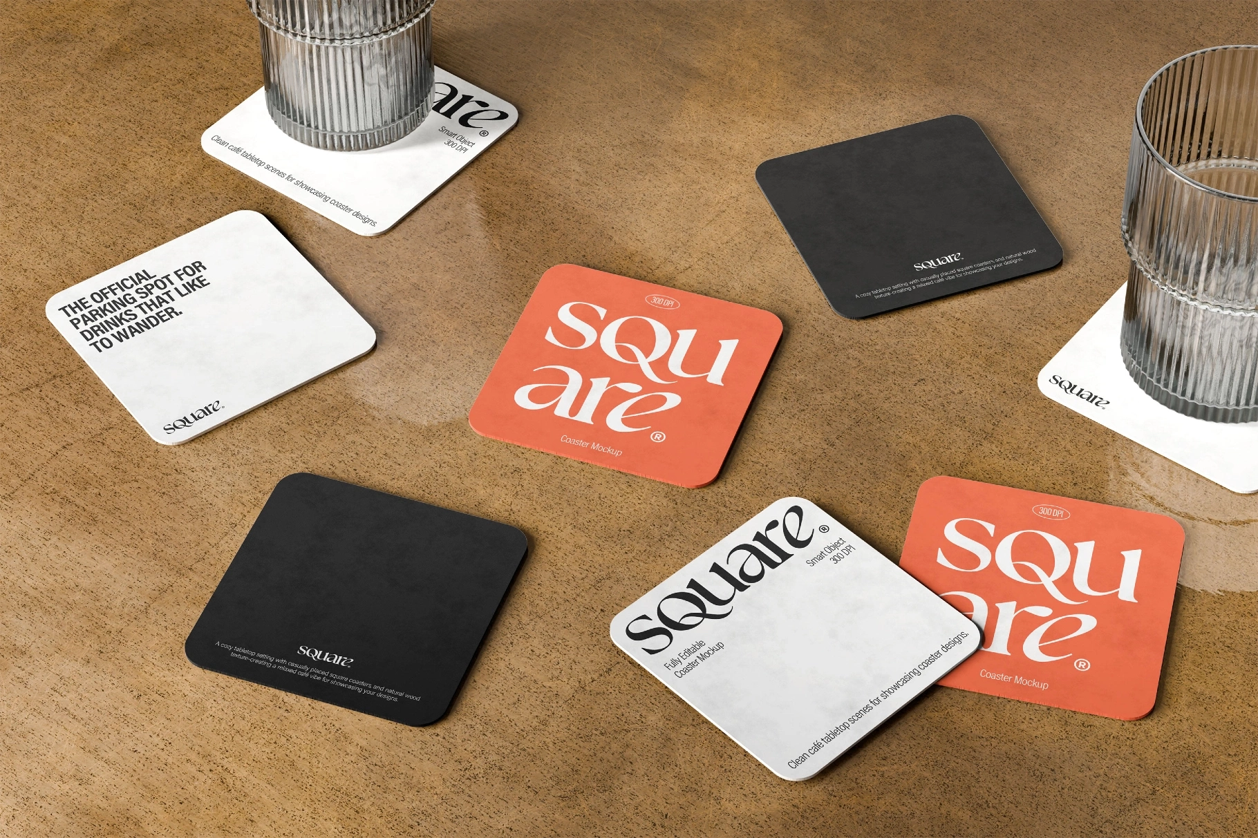 Square Coaster Mockup