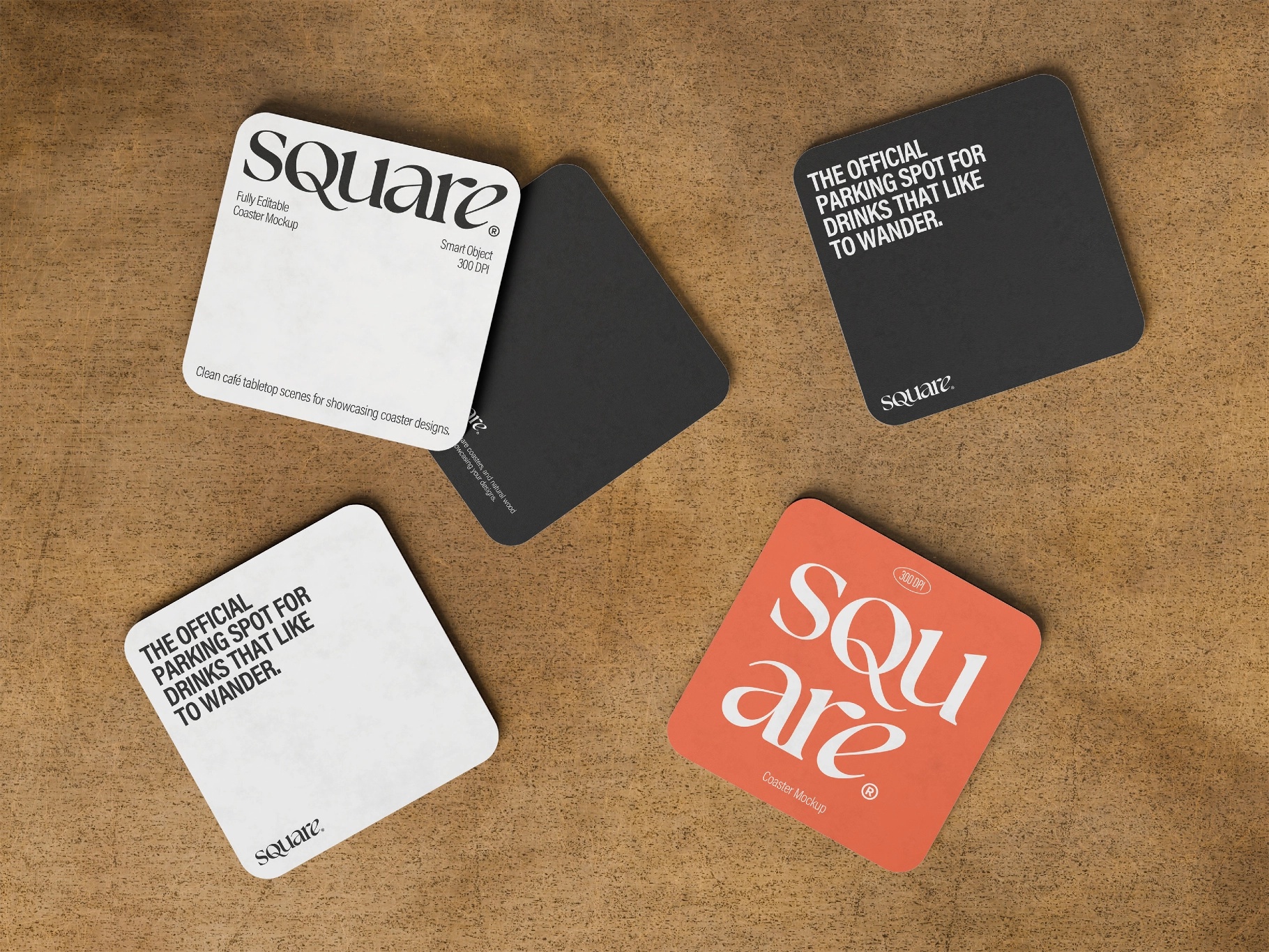 Square Coaster Mockup
