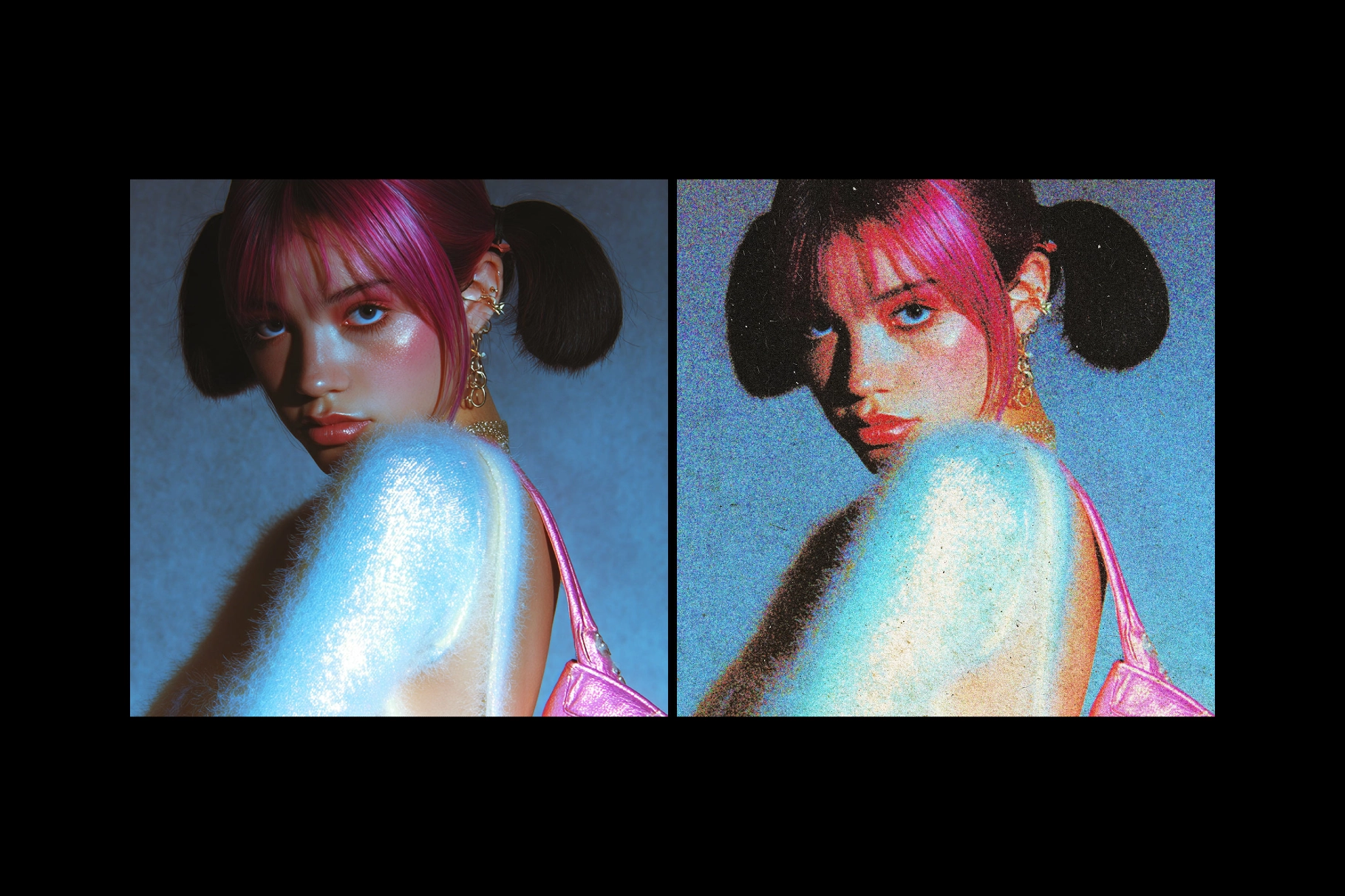 Retro Grain Print Photo Effect