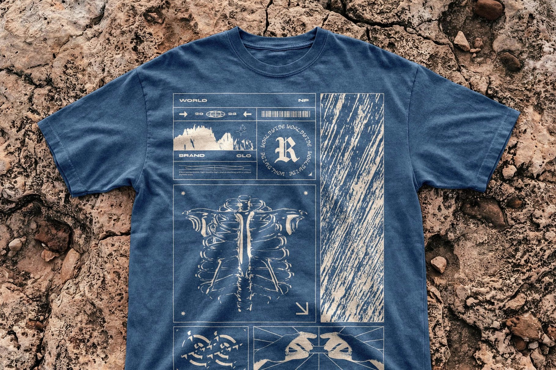 T-Shirt Mockup on Stone