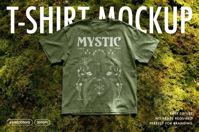 T-Shirt Mockup on Moss