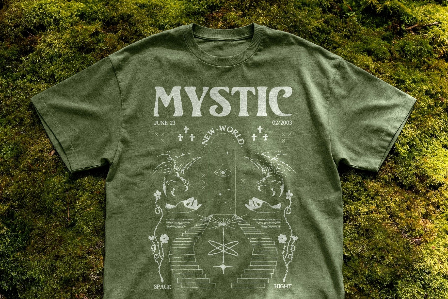 T-Shirt Mockup on Moss