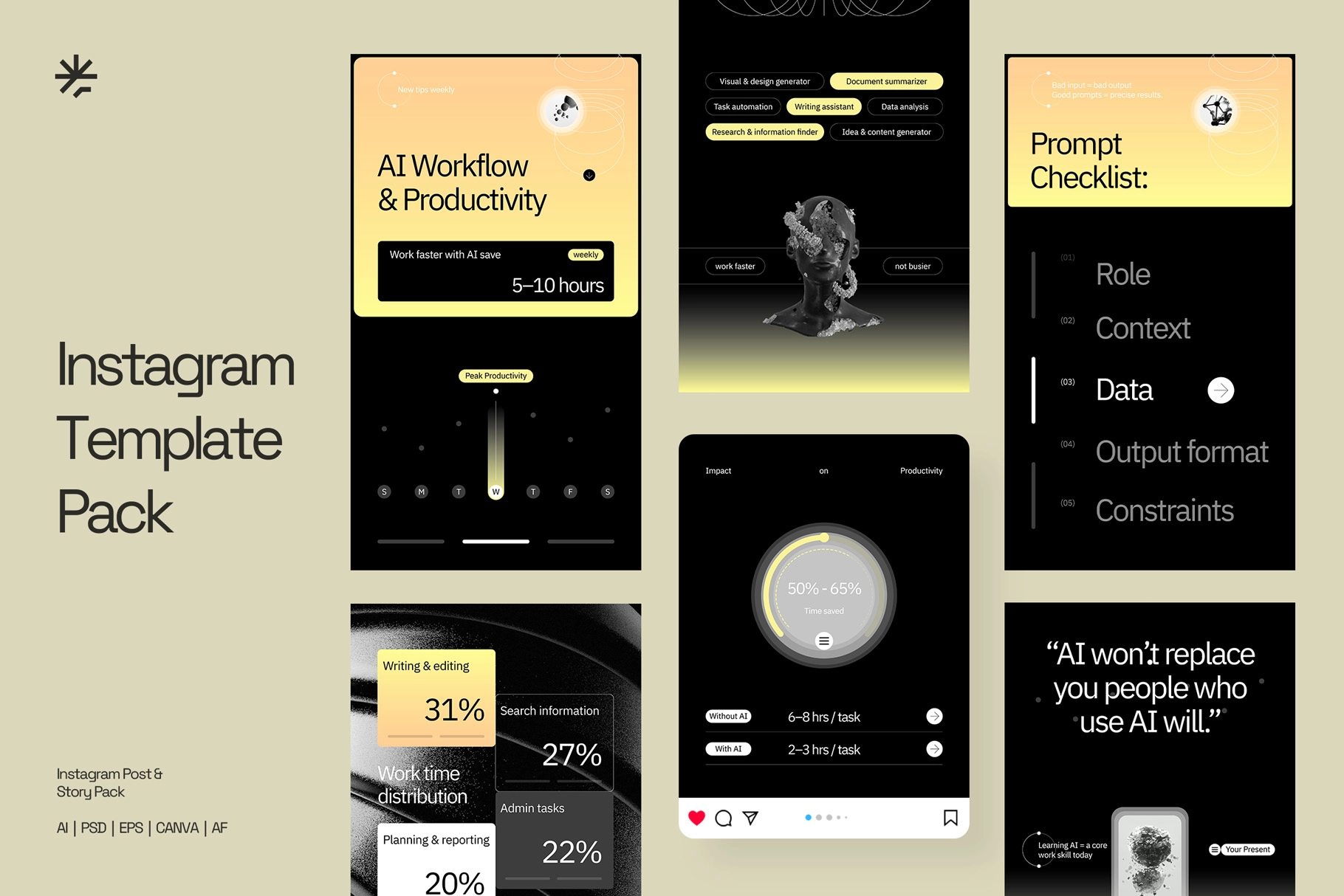 Futuristic AI Influencer Instagram (AI, EPS, PSD)