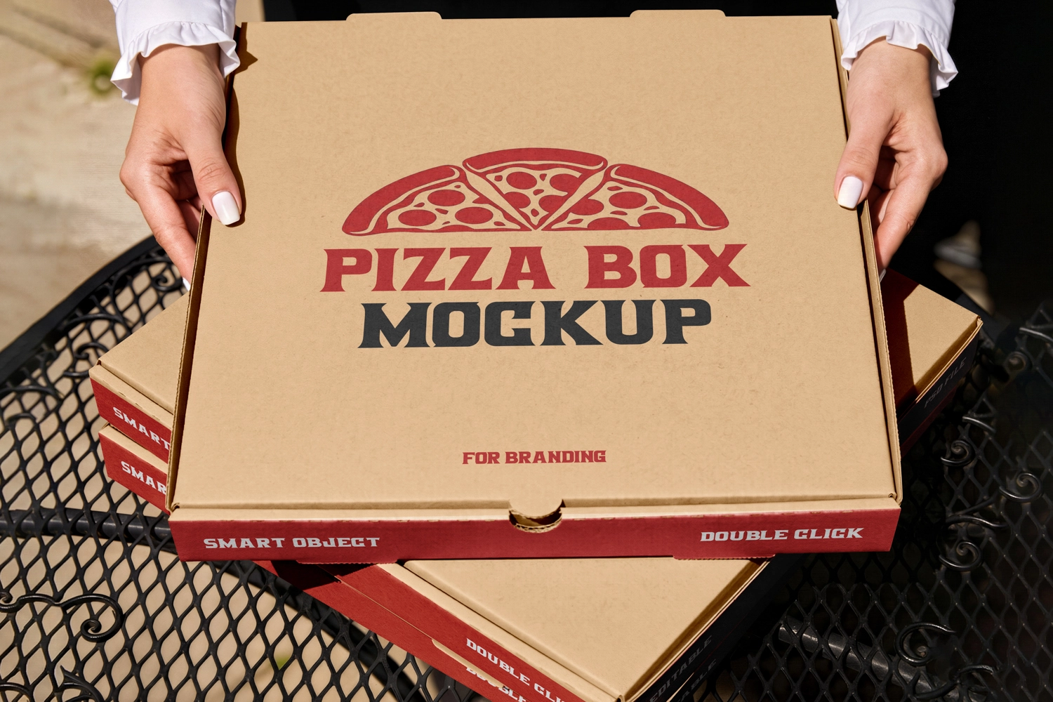 Pizza Box Packaging Branding Mockup