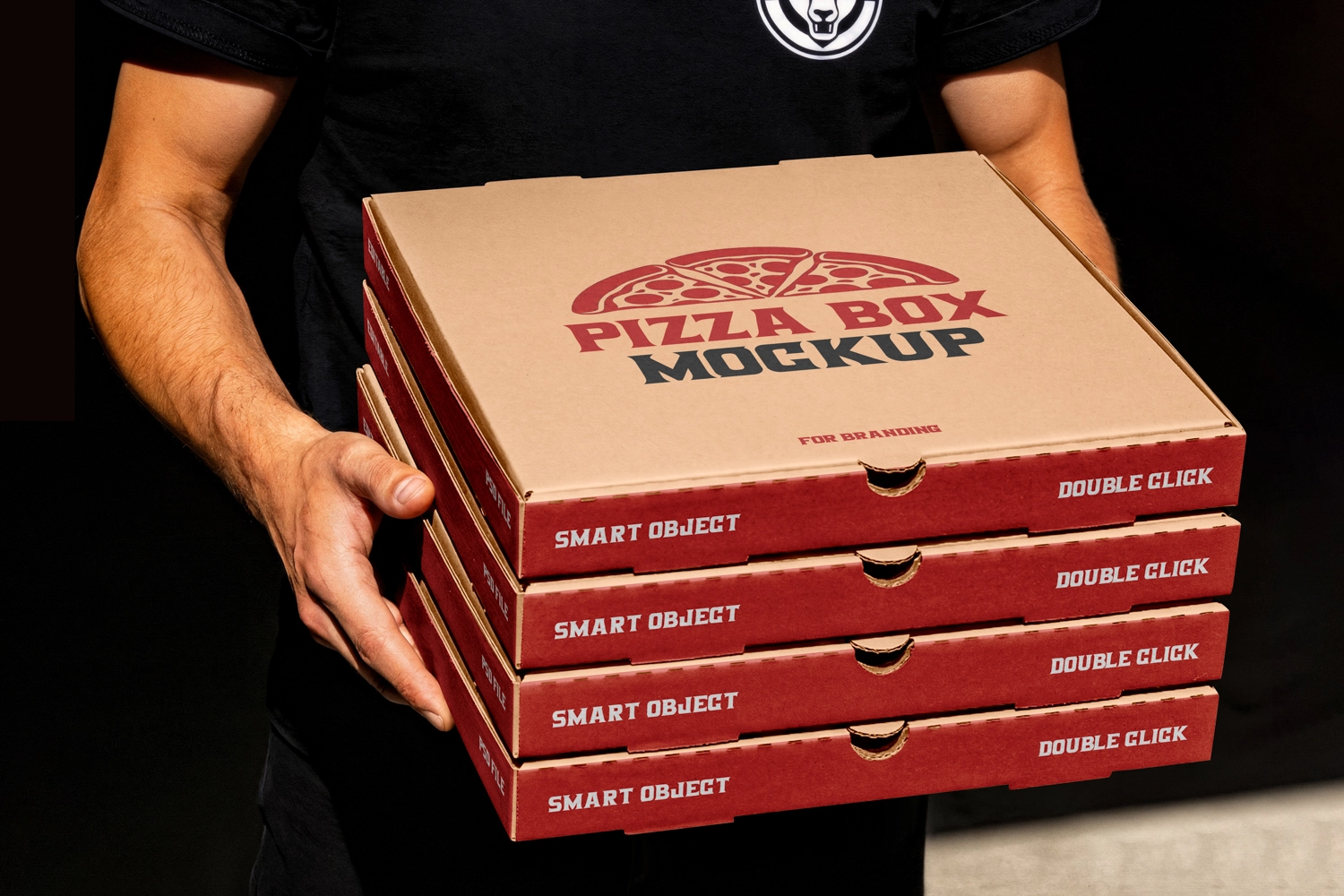 Pizza Box Packaging Branding Mockup