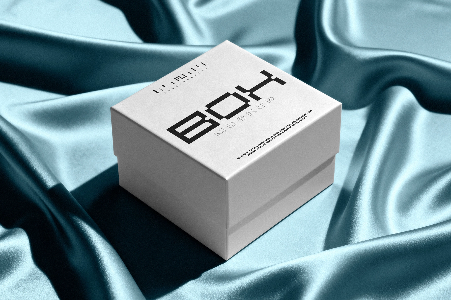 Jewelry Box Mockup on Satin Fabric