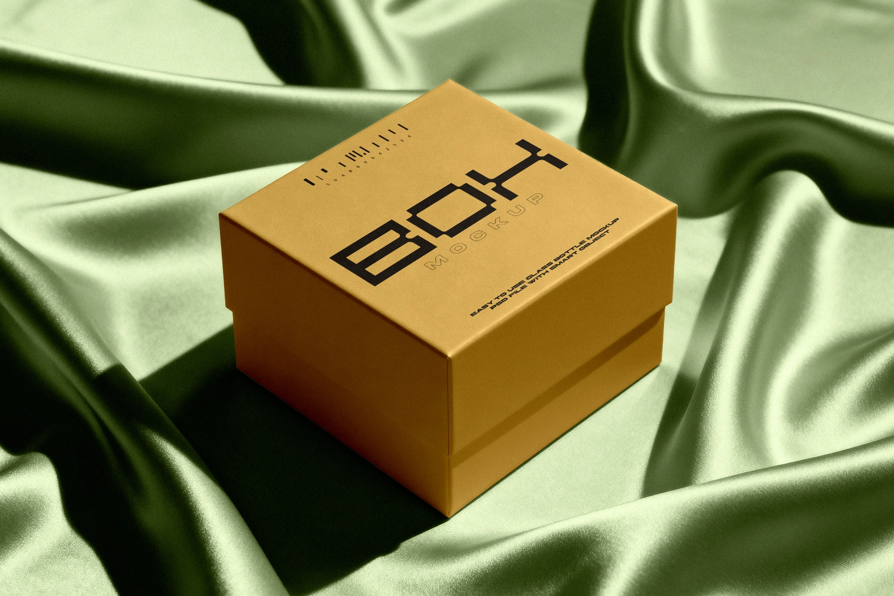 Jewelry Box Mockup on Satin Fabric