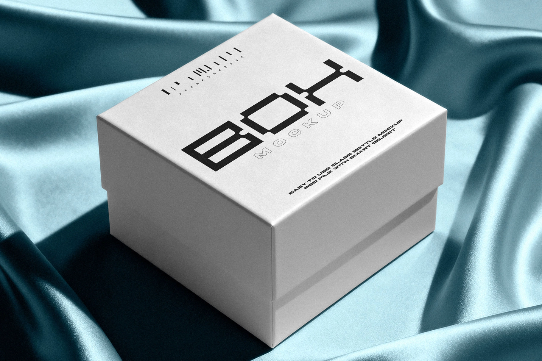 Jewelry Box Mockup on Satin Fabric