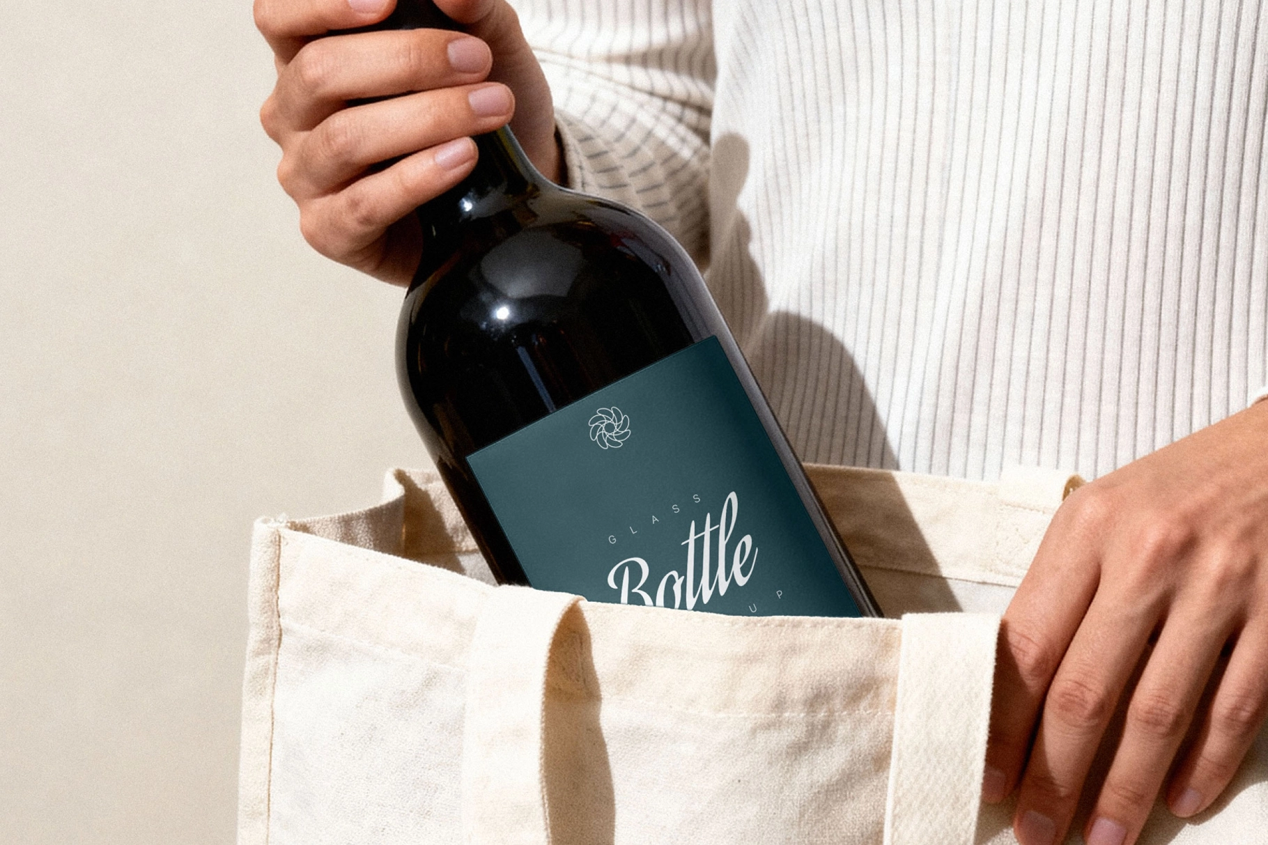 Red Wine Bottle Mockup