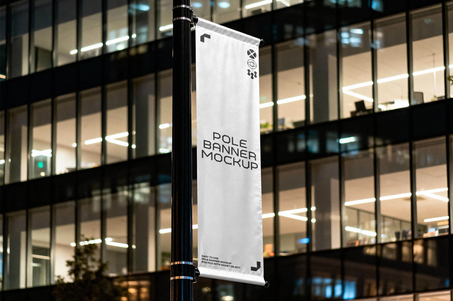 Street Pole Banner Mockup