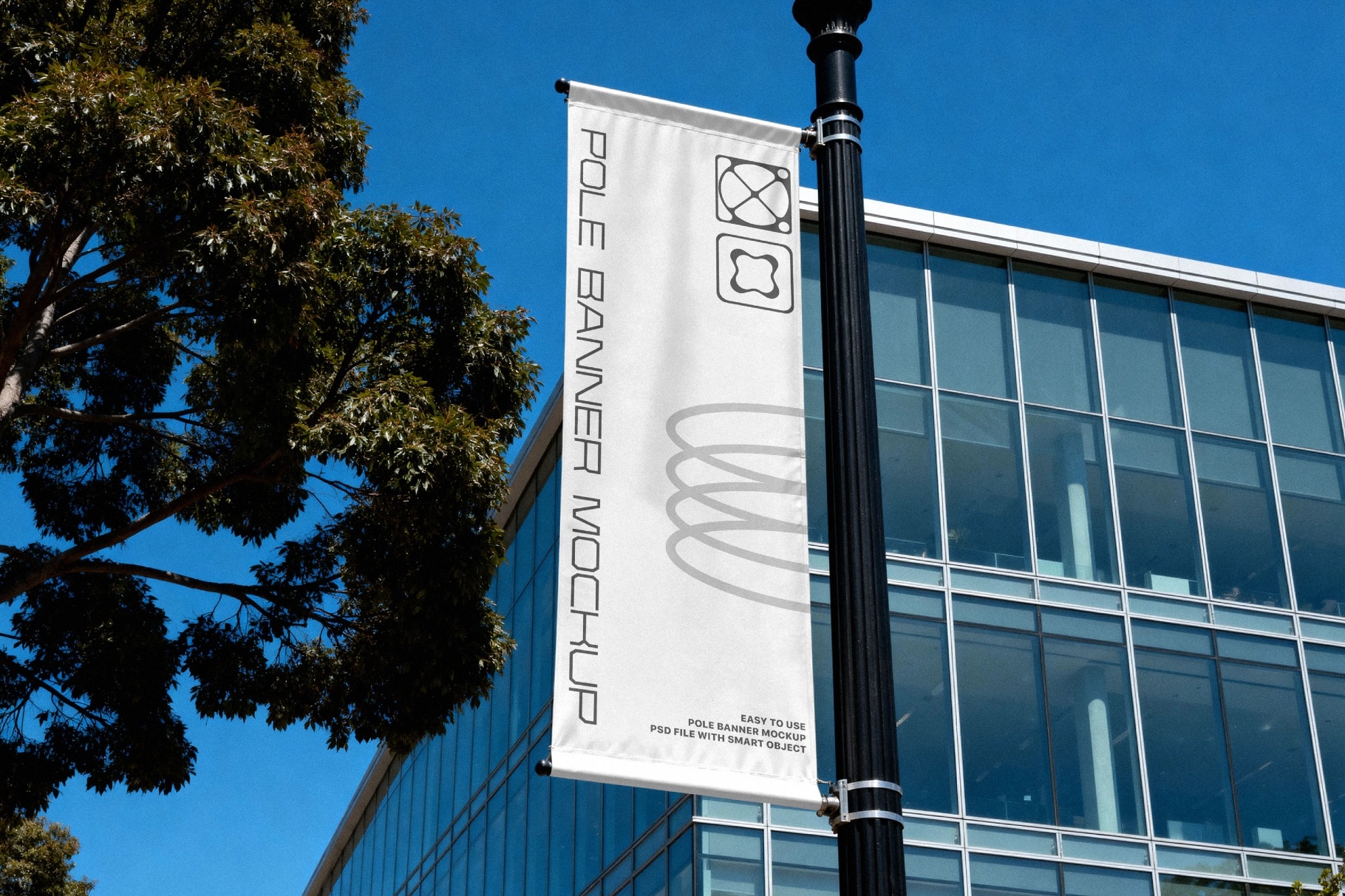 Vertical Pole Banner Mockup