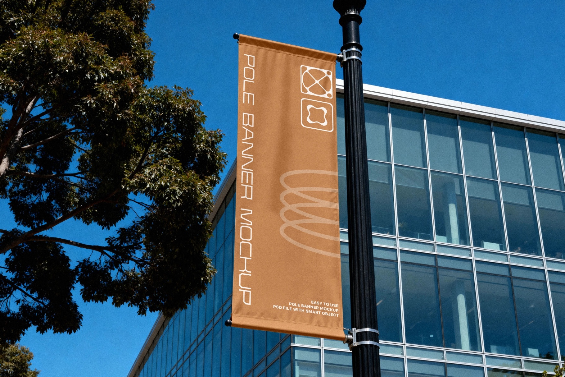 Vertical Pole Banner Mockup