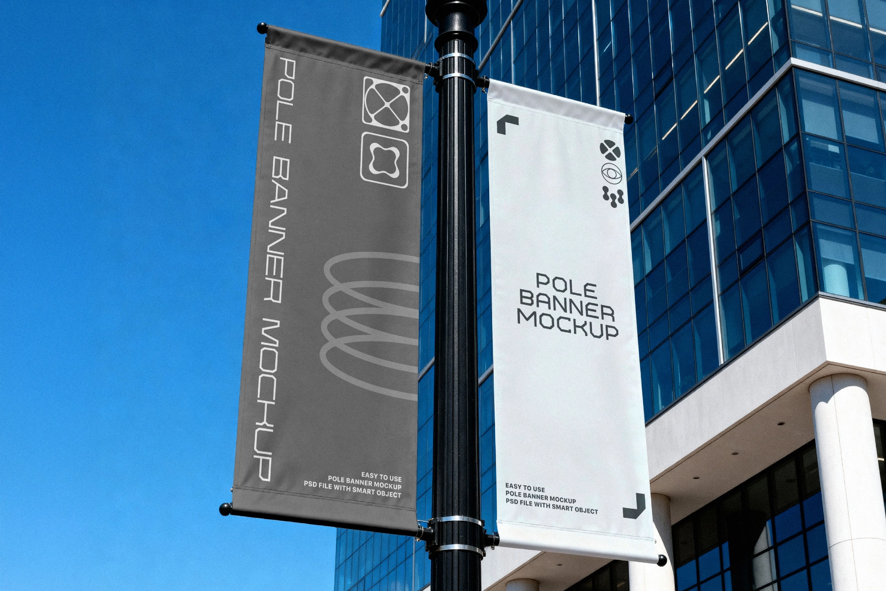 Outdoor Double Pole Banner Mockup