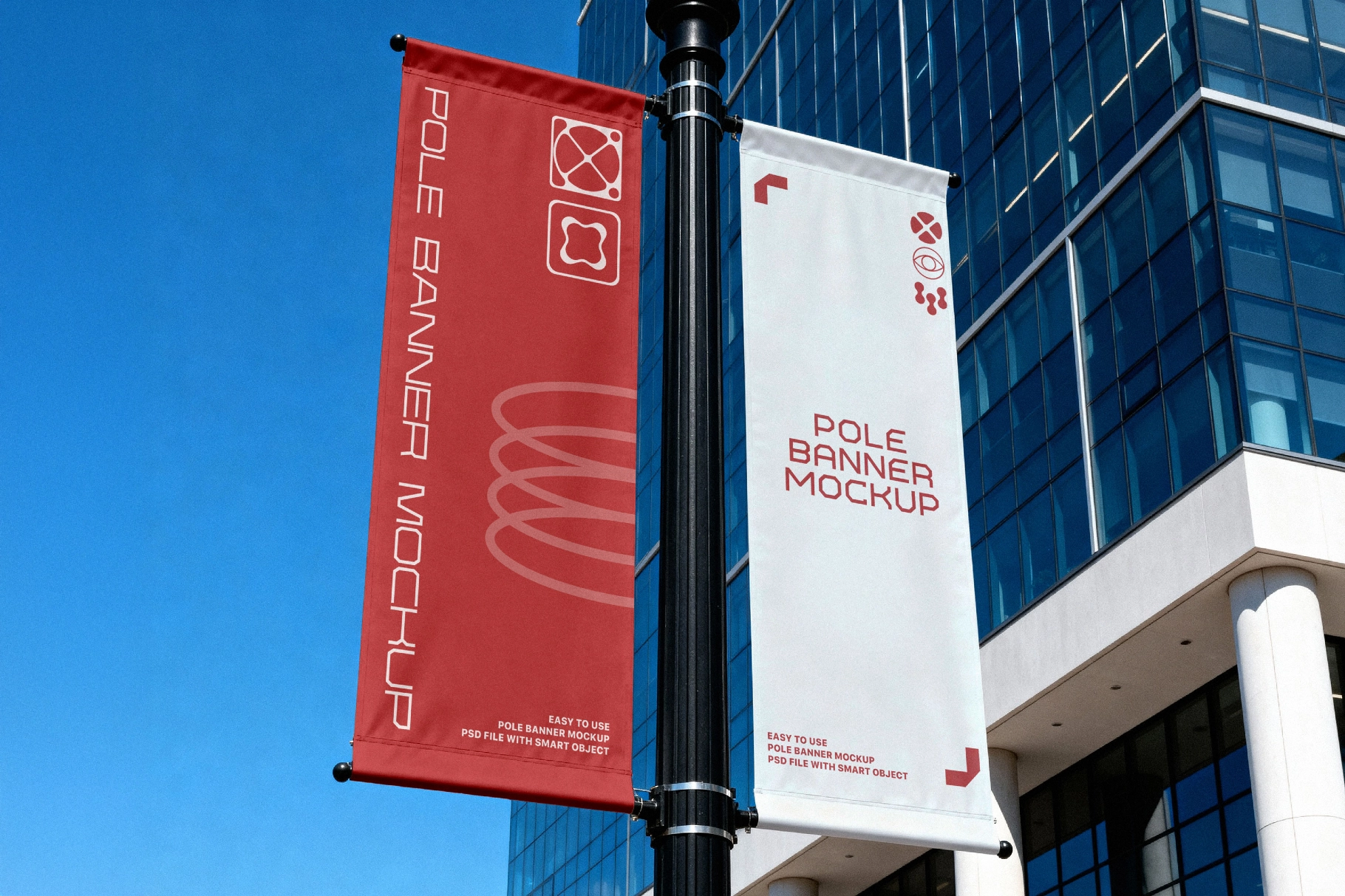 Outdoor Double Pole Banner Mockup