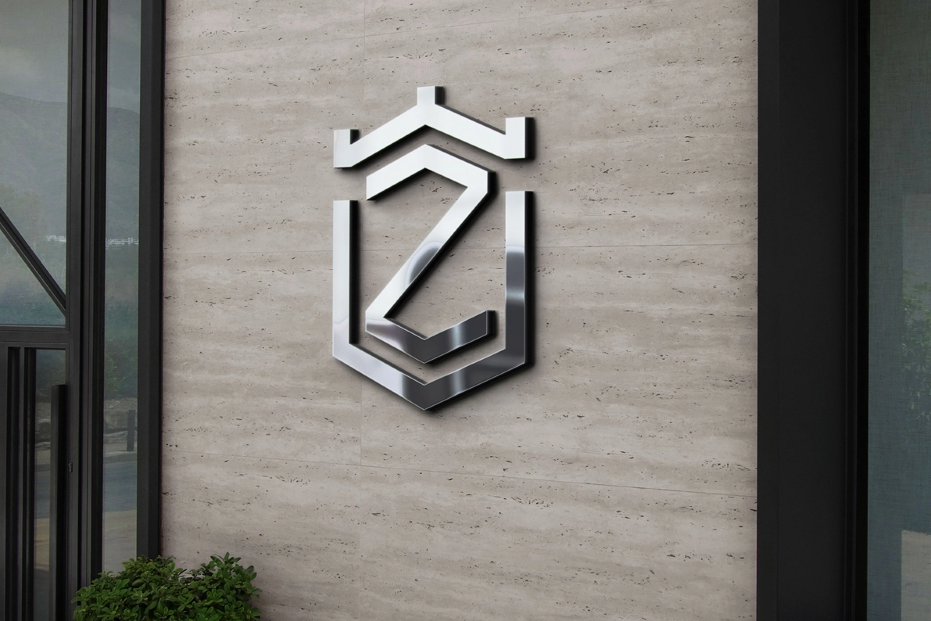 Luminous 3D Wall Signage Mockup