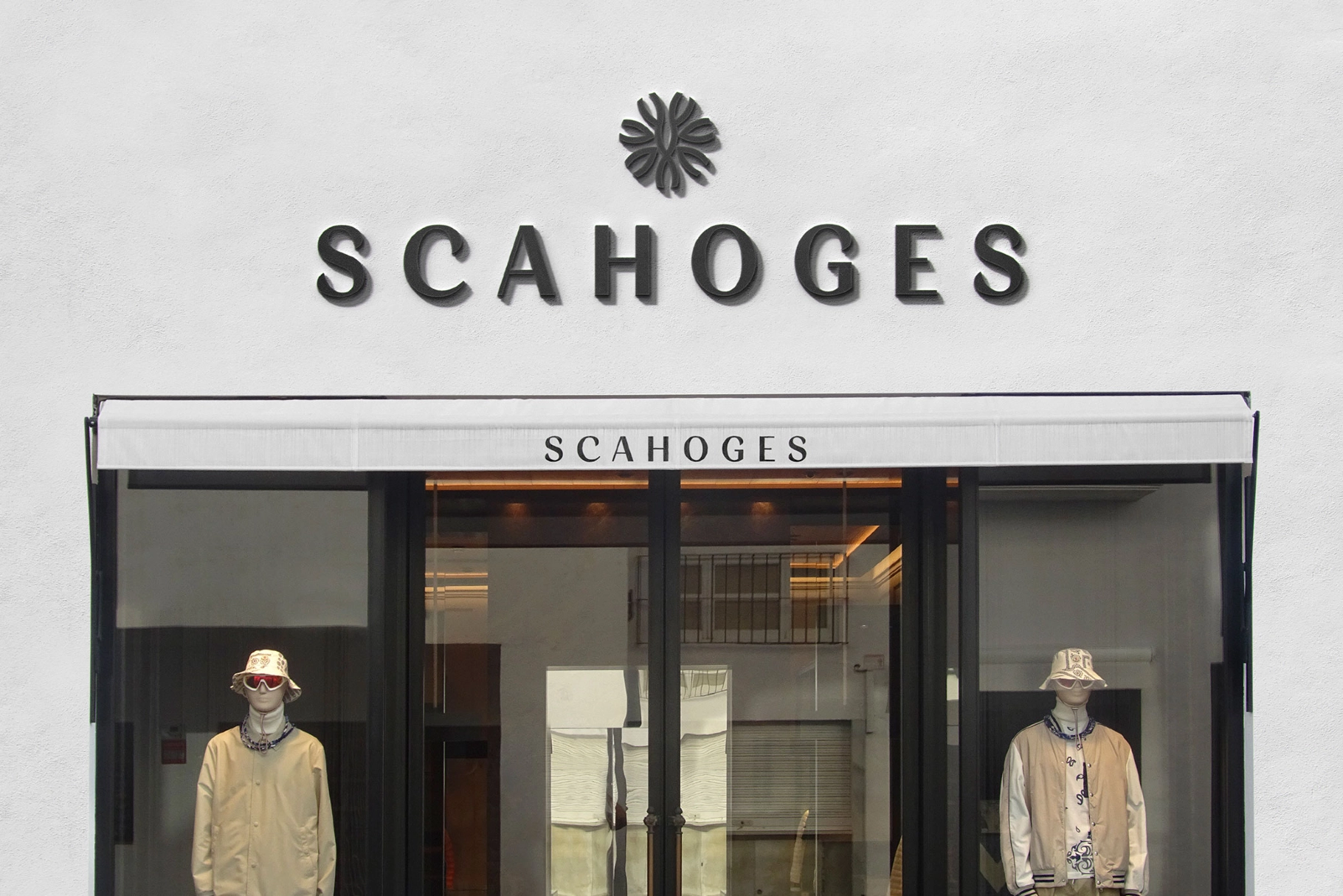 Stucco Storefront Signage PSD Mockup