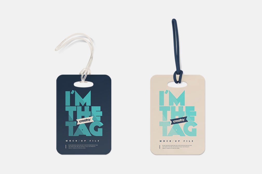 Download Free luggage tag mockup — download PSD template