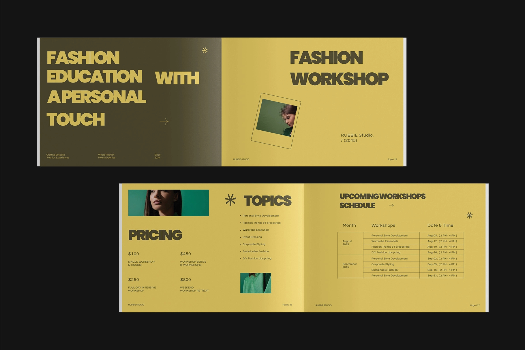 Rubbie - Services and Pricing Guide for Indesign