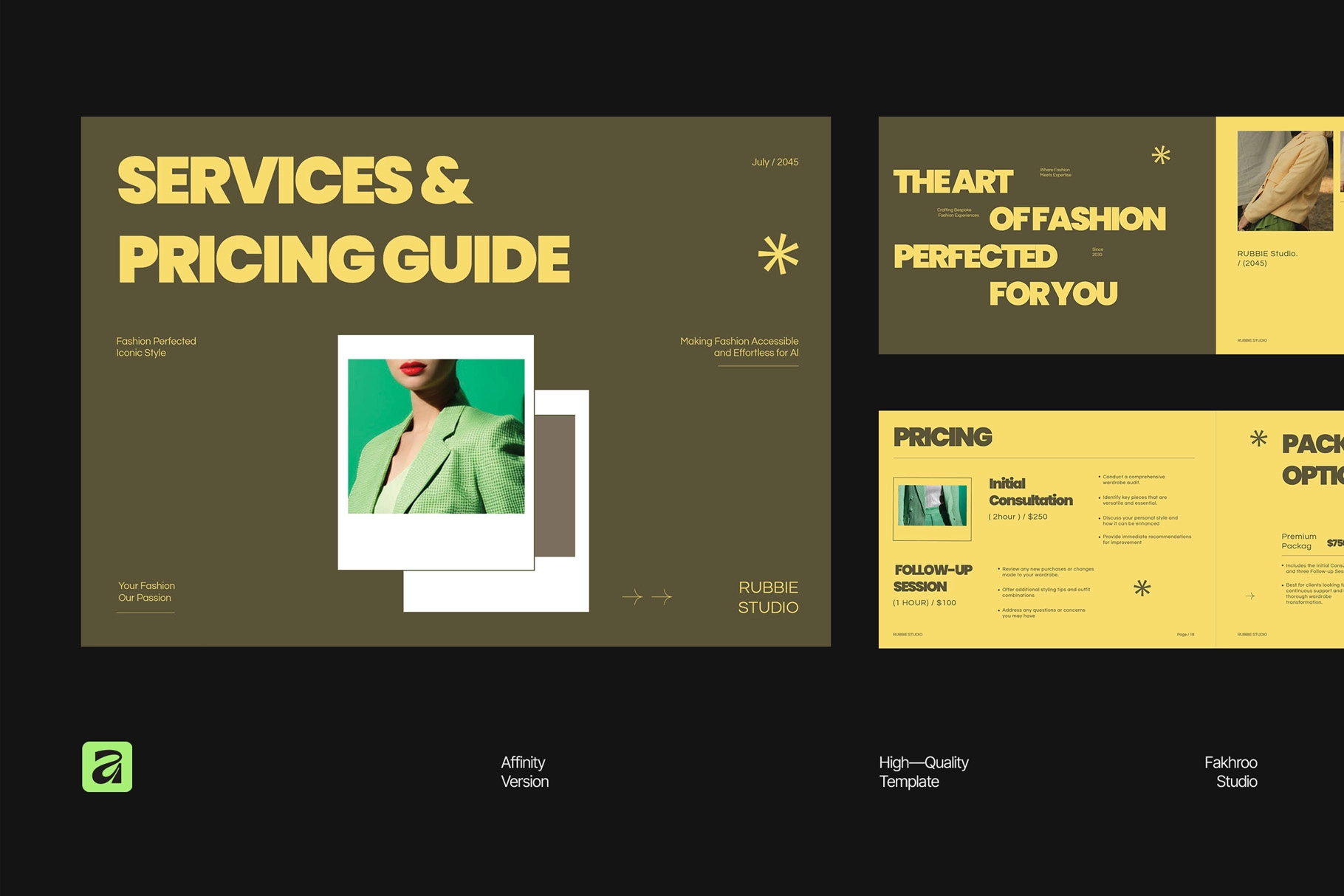 Services and Pricing Guide for Affinity Template