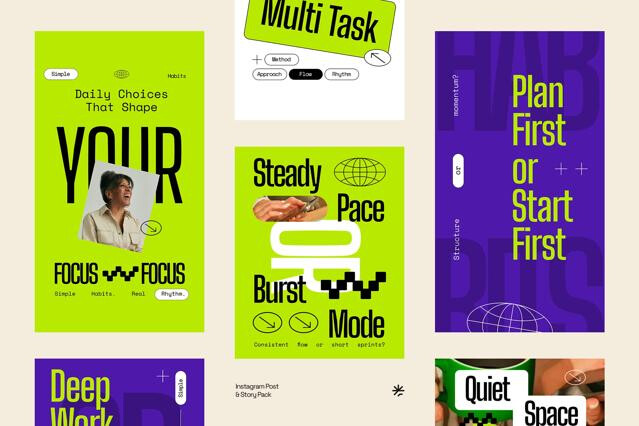 Work and Focus Choices Instagram (AI, EPS, PSD)