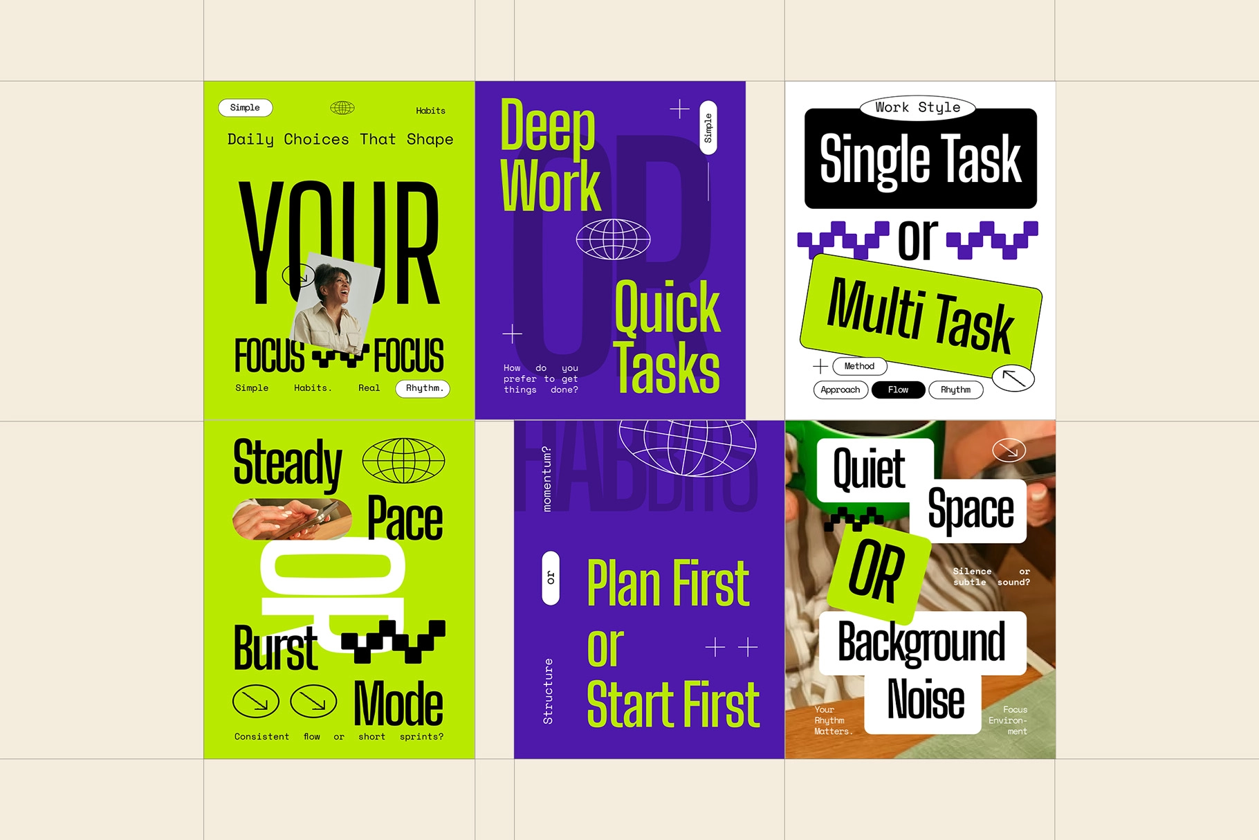 Work and Focus Choices Instagram (AI, EPS, PSD)