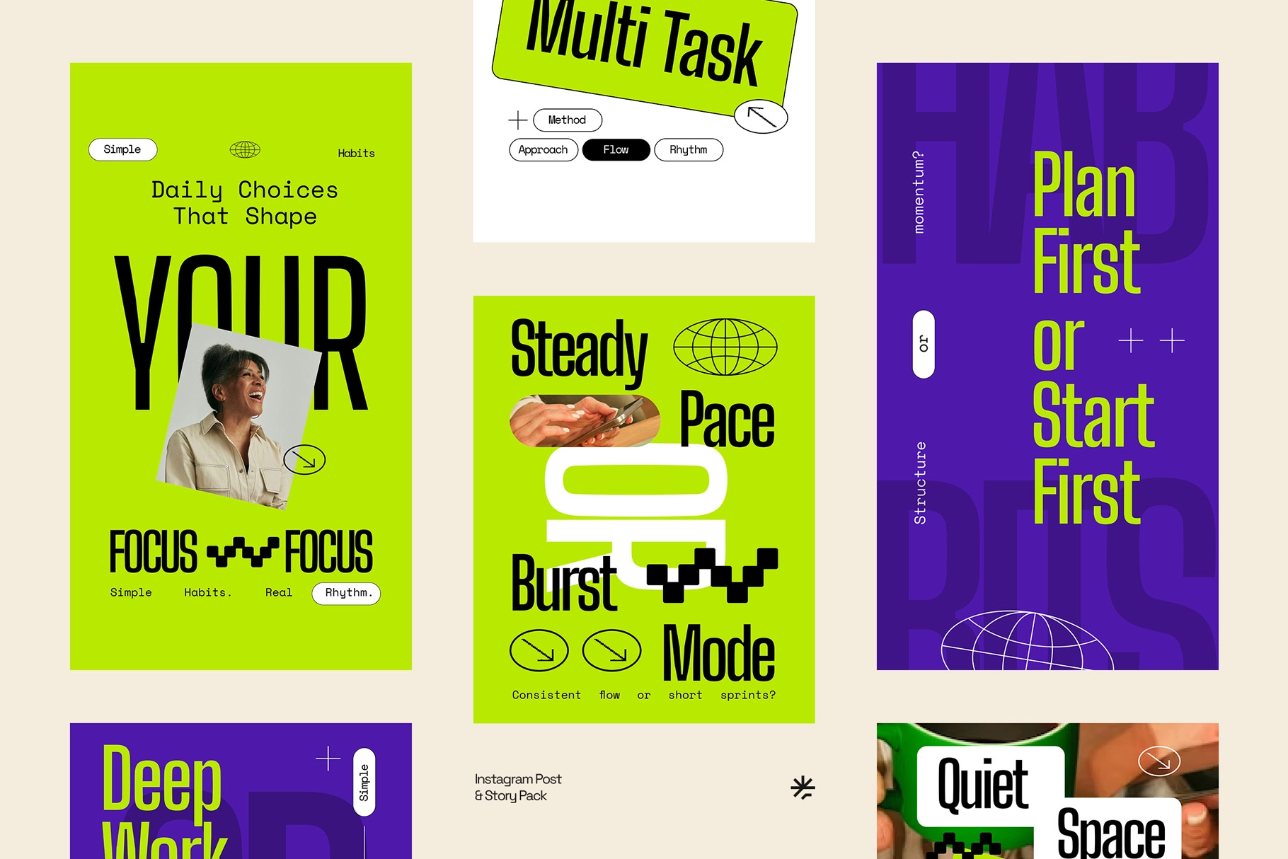 CANVA Work and Focus Choices Instagram Template