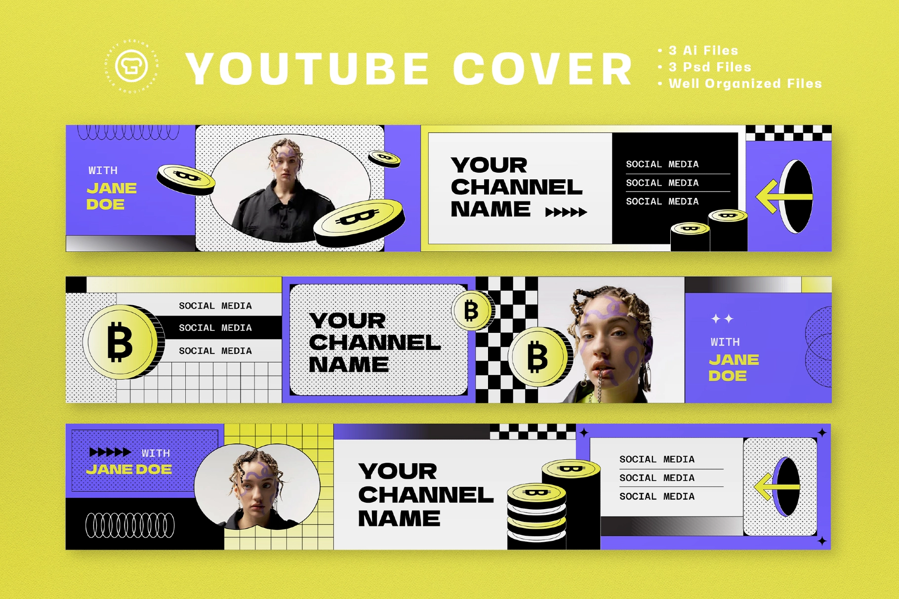 Purple Flat Design Crypto Youtube Cover