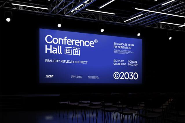 Conference Hall Screen Mockup
