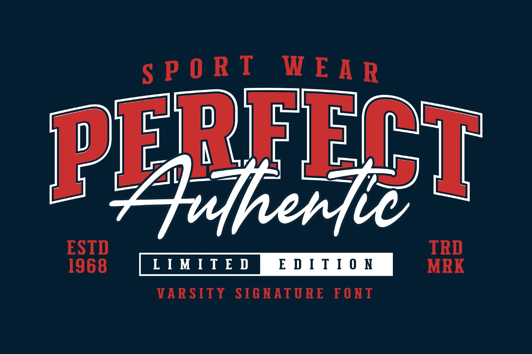 Varsity Signatue - College Font Combination