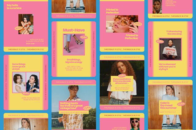 Retro Summer Fashion Instagram Template Pack