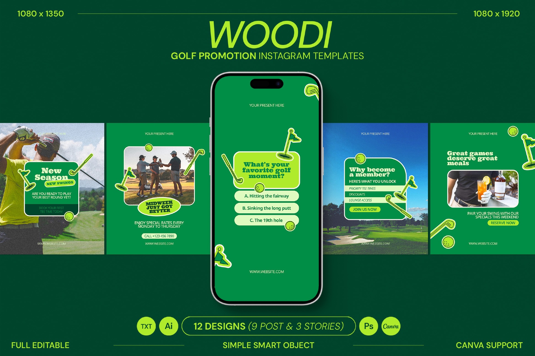 Golf Promotion Instagram Template Pack