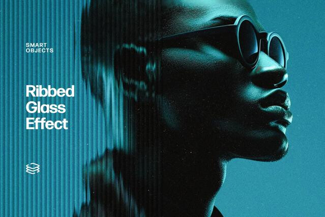 Ribbed Glass Photo Effect