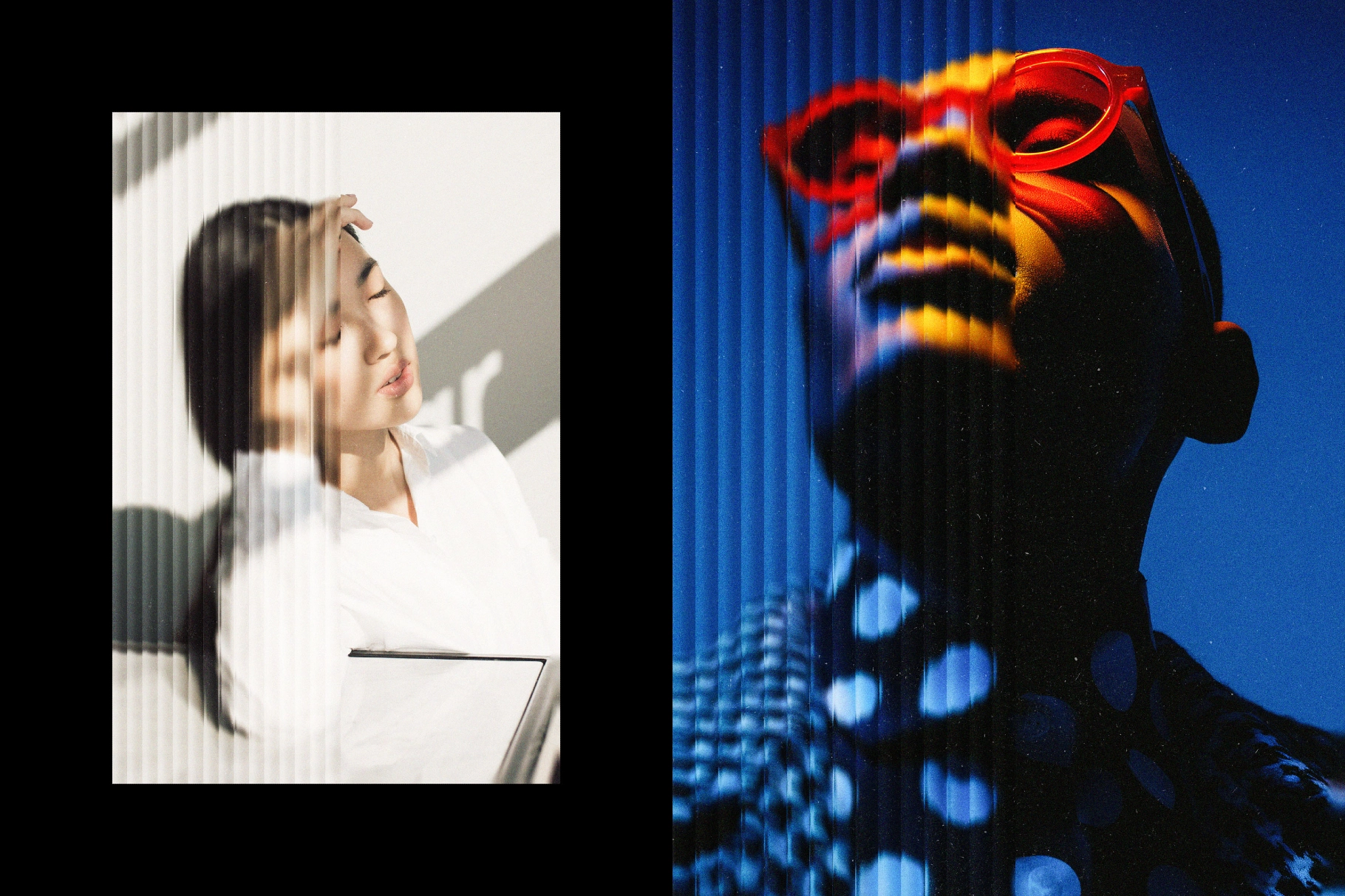 Ribbed Glass Photo Effect