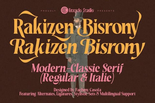 Rakizen Bisrony - Vintage Elegant Serif Font