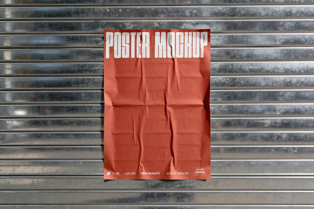 Metal Shutter Poster Mockup