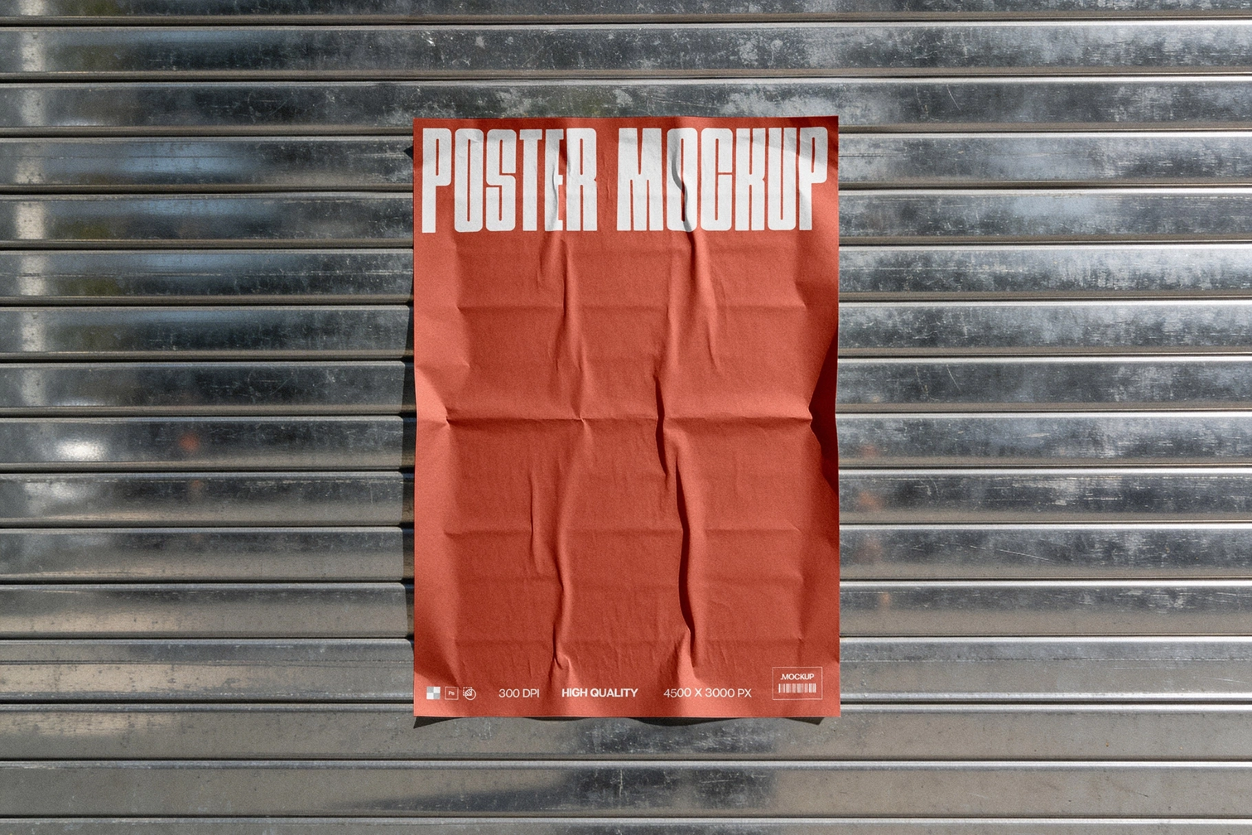 Metal Shutter Poster Mockup